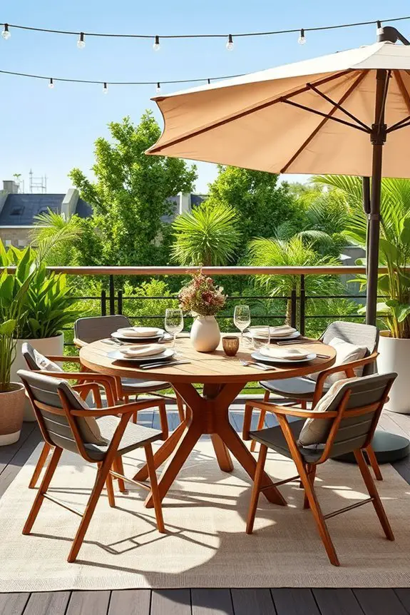 charming balcony dining setup
