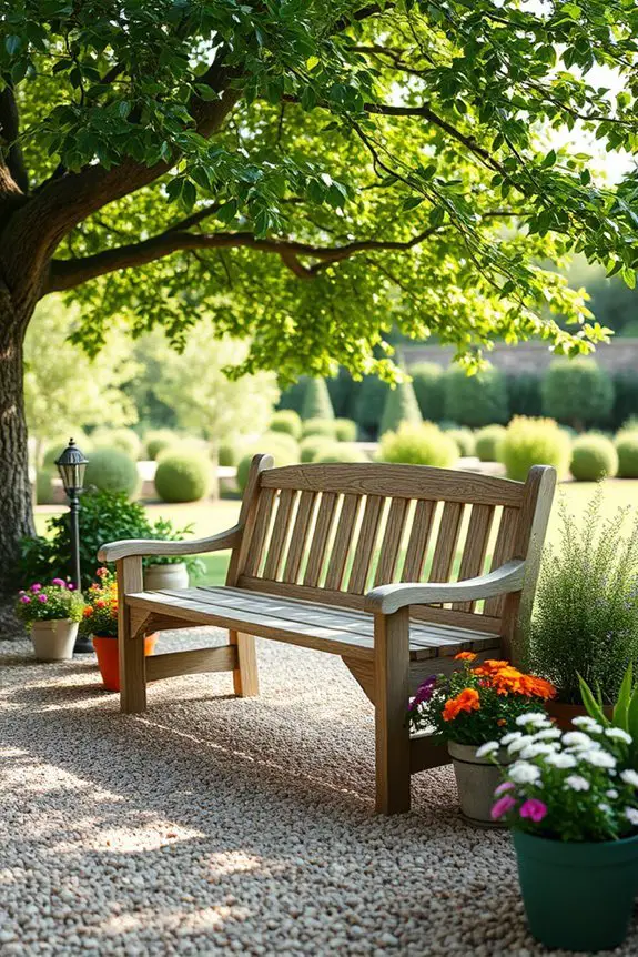 charming benches enhance patios