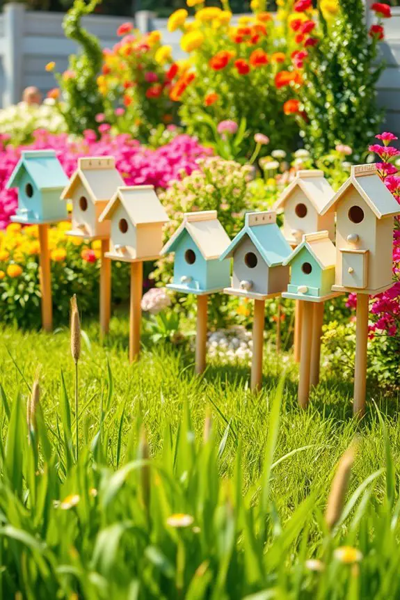 charming birdhouse village setup