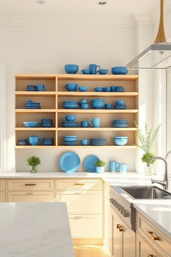 charming blue dish display