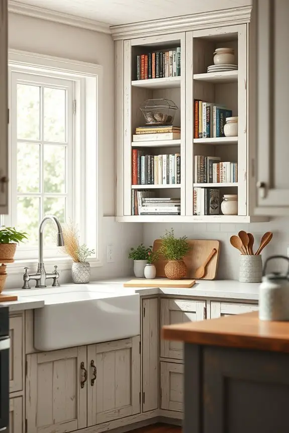 charming built in kitchen bookshelves