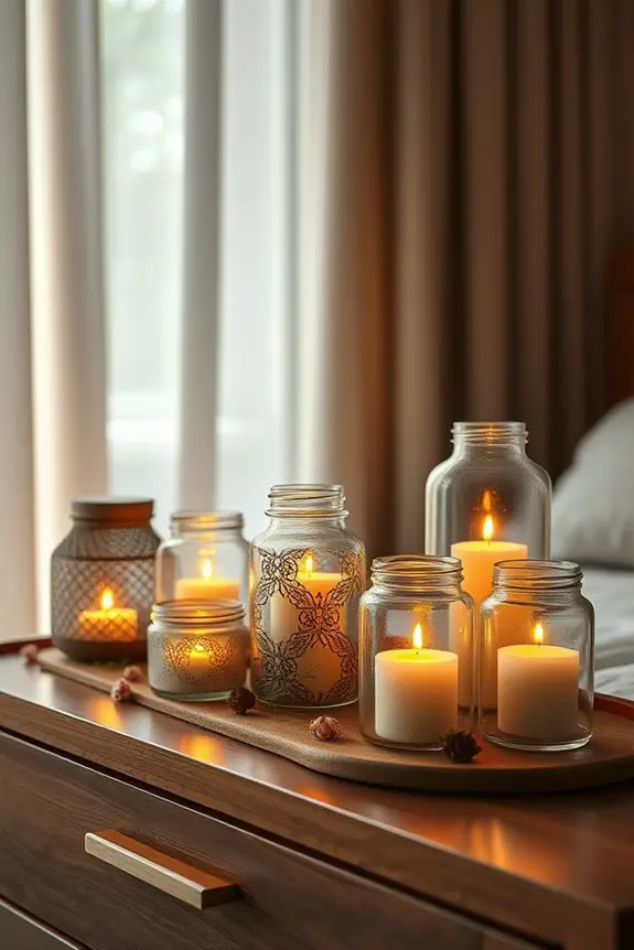charming candle jar decor