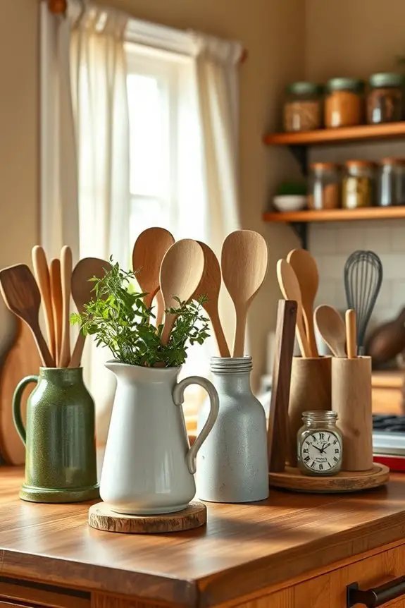 charming ceramic and wood holders