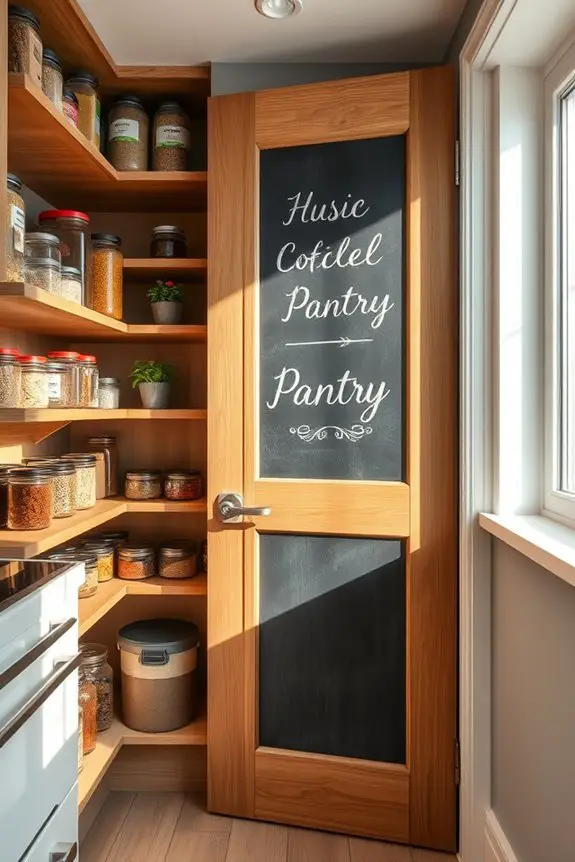 charming chalkboard corner pantry