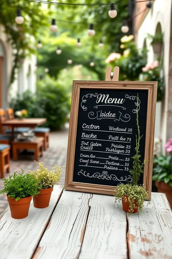charming chalkboard menu displays