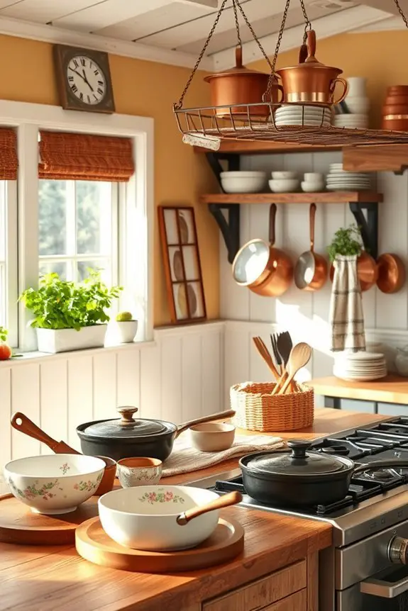 charming cookware as decor