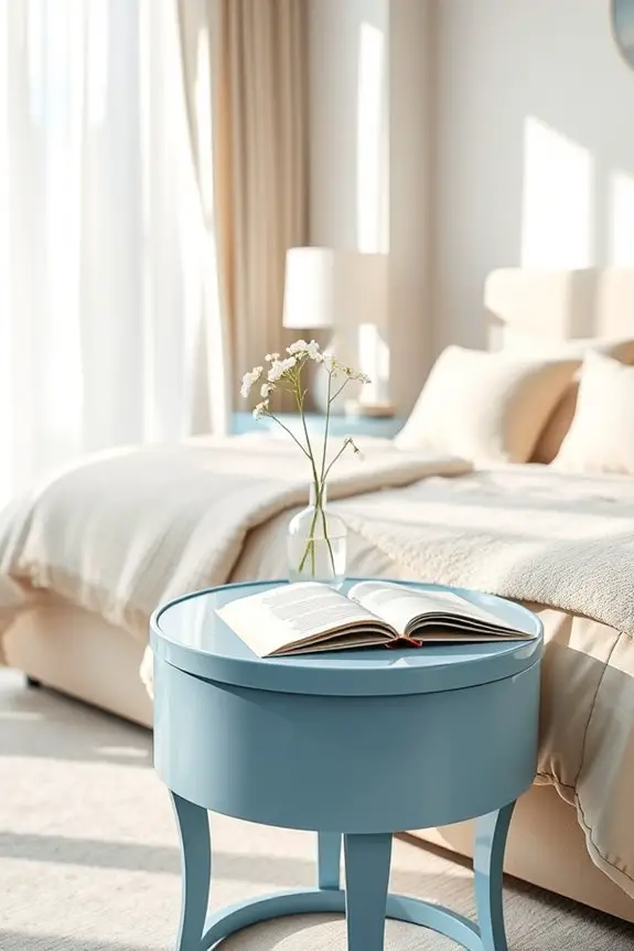 charming cornflower blue accents