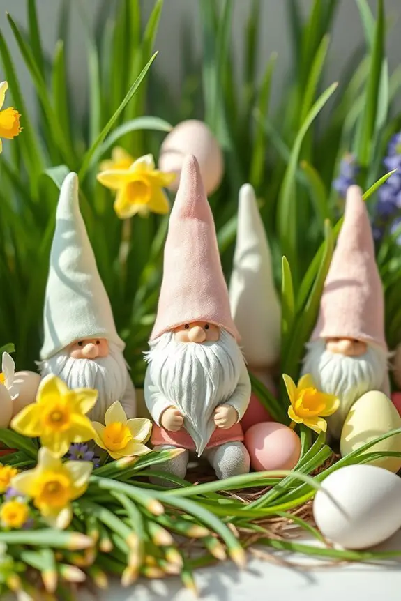 charming easter garden gnomes