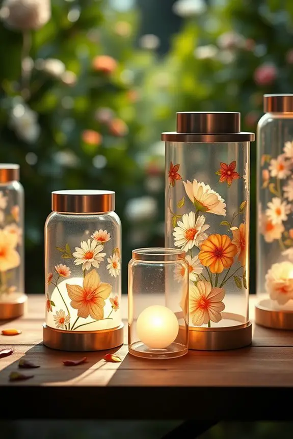 charming floral glass lanterns