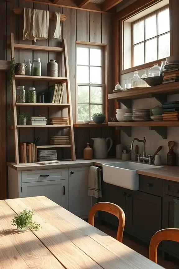 charming functional vintage shelves