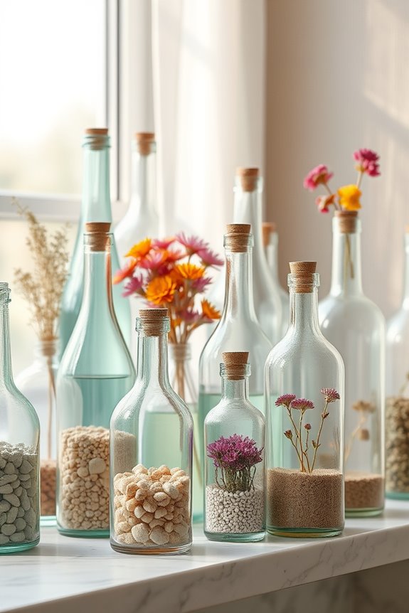 charming glass bottle displays