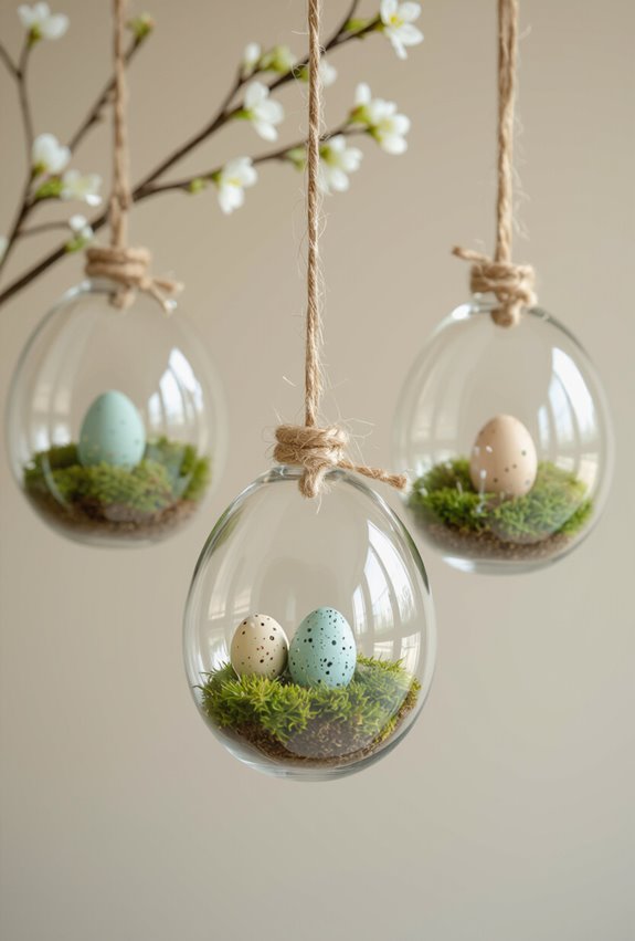 charming hanging egg terrariums