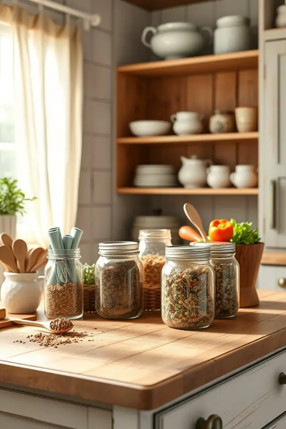 charming mason jar storage