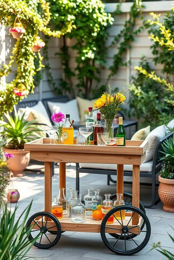 charming outdoor bar setup