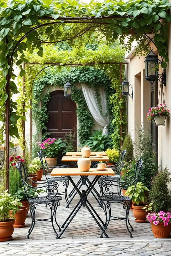 charming outdoor cafe oasis