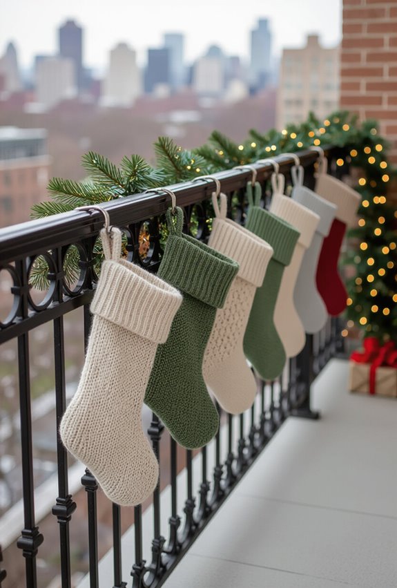 charming outdoor stocking display