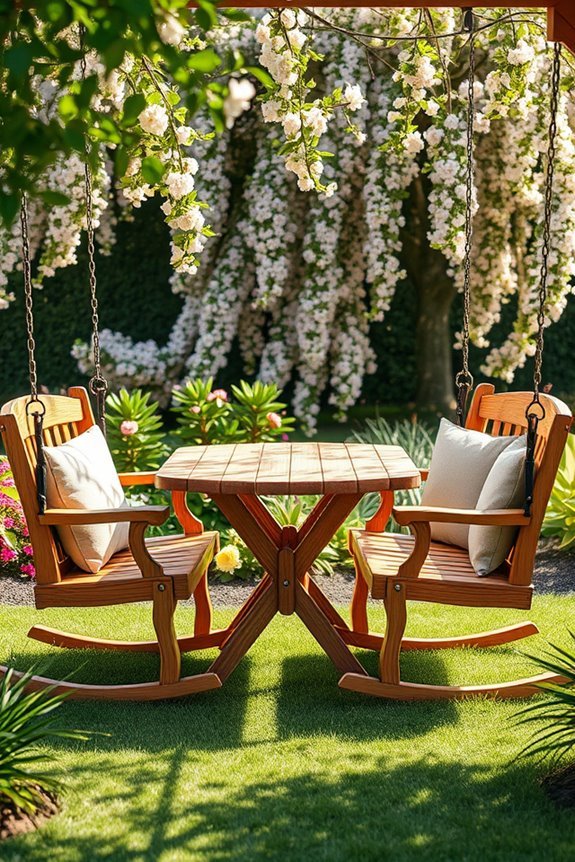 charming outdoor swing table