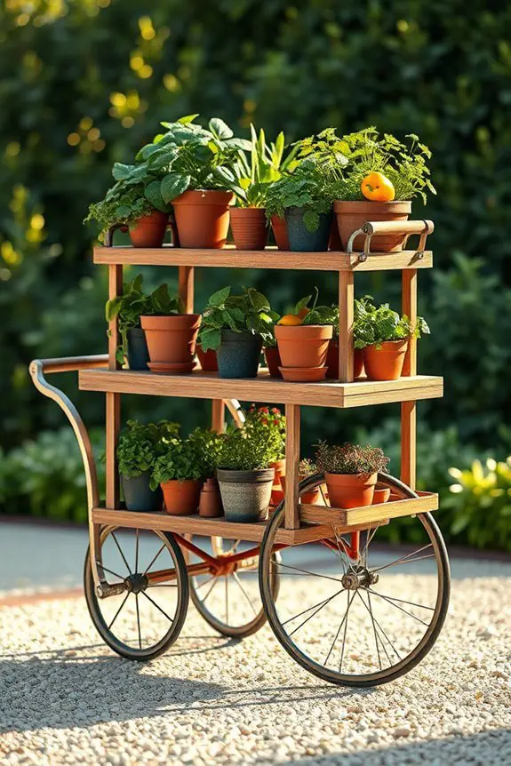 charming outdoor tea cart