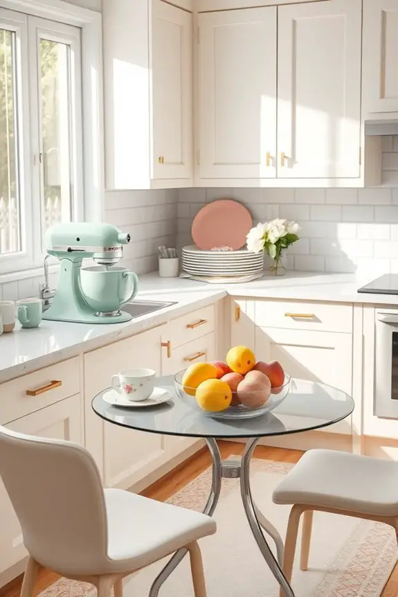 charming pastel kitchenware accents