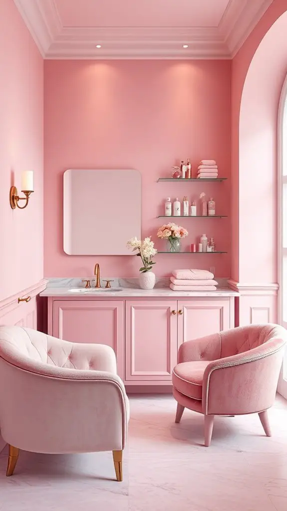 charming pink bathroom furniture