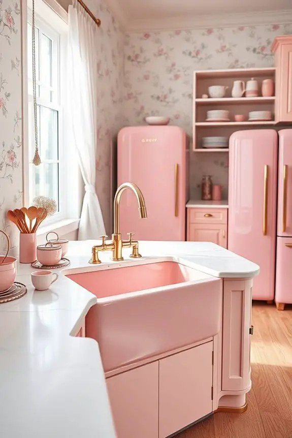 charming pink sink styles