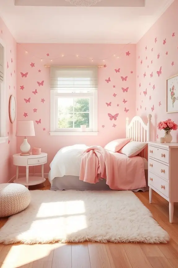 charming pink wall decals