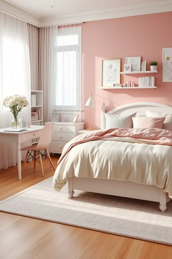 charming pink wall makeover