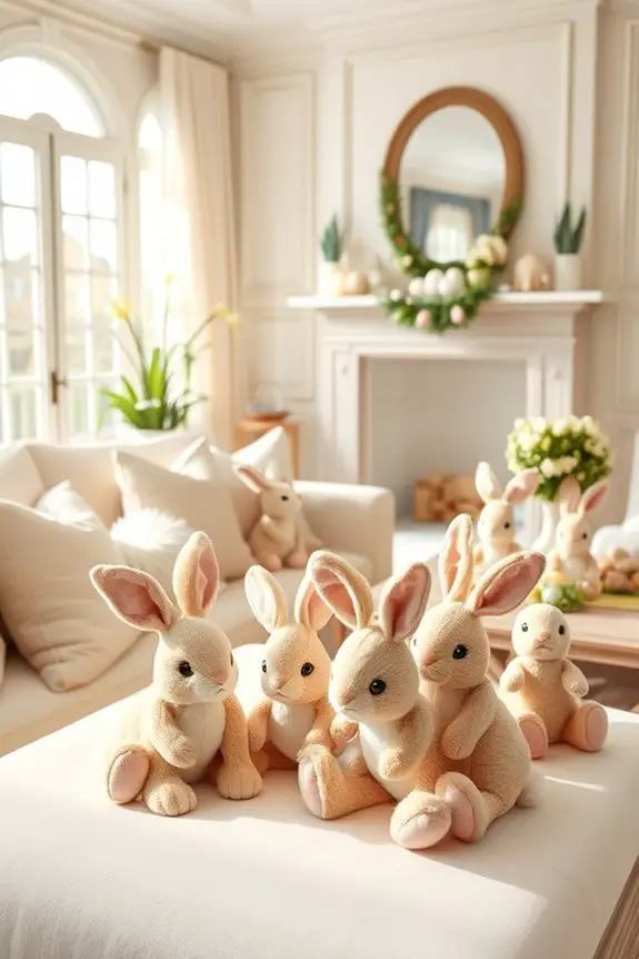 charming plush bunny decor