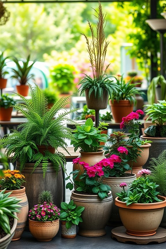 charming potted plant arrangements