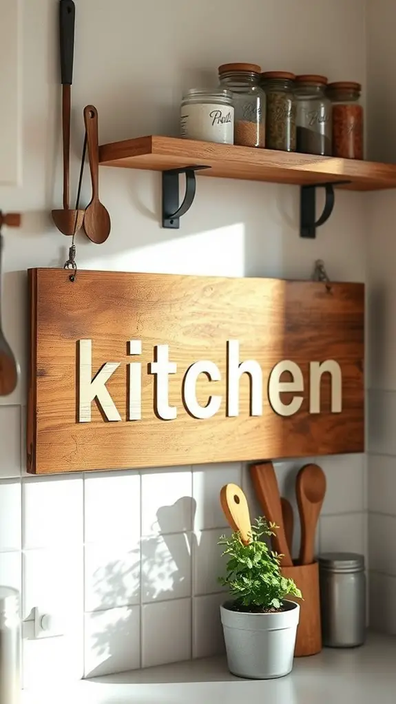 charming rustic kitchen signage