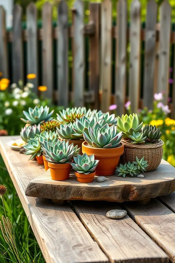 charming succulent outdoor arrangements