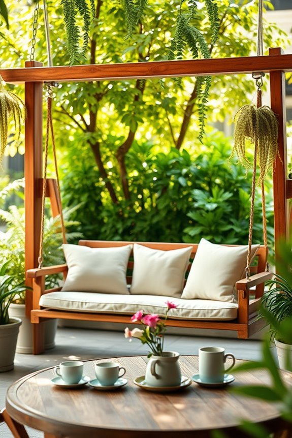 charming swing seats enhance ambiance