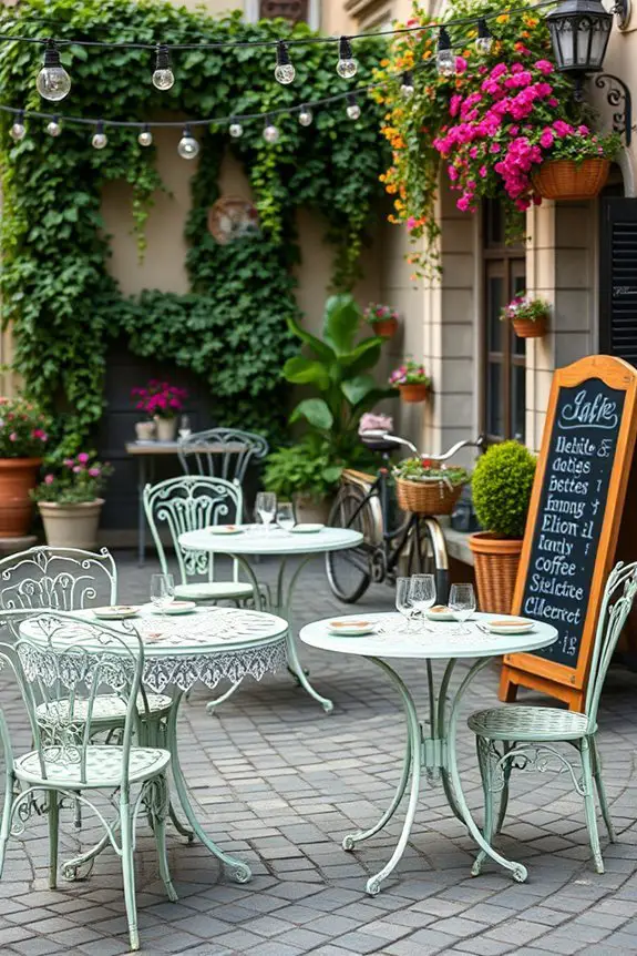 charming vintage bistro tables