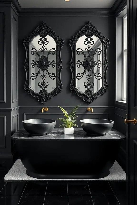 charming vintage black mirrors