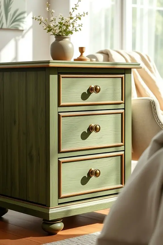 charming vintage green nightstand