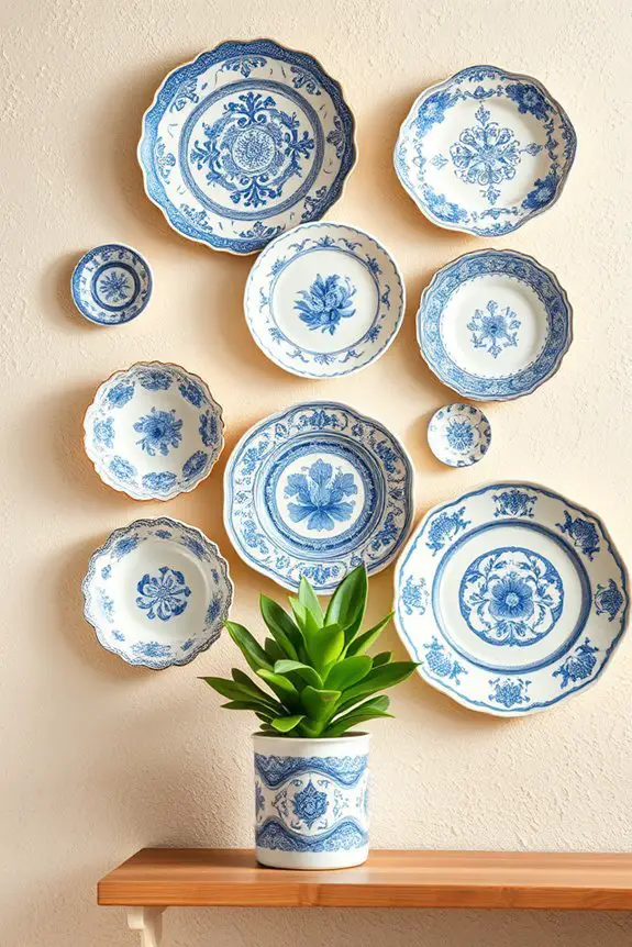 charming vintage plate display