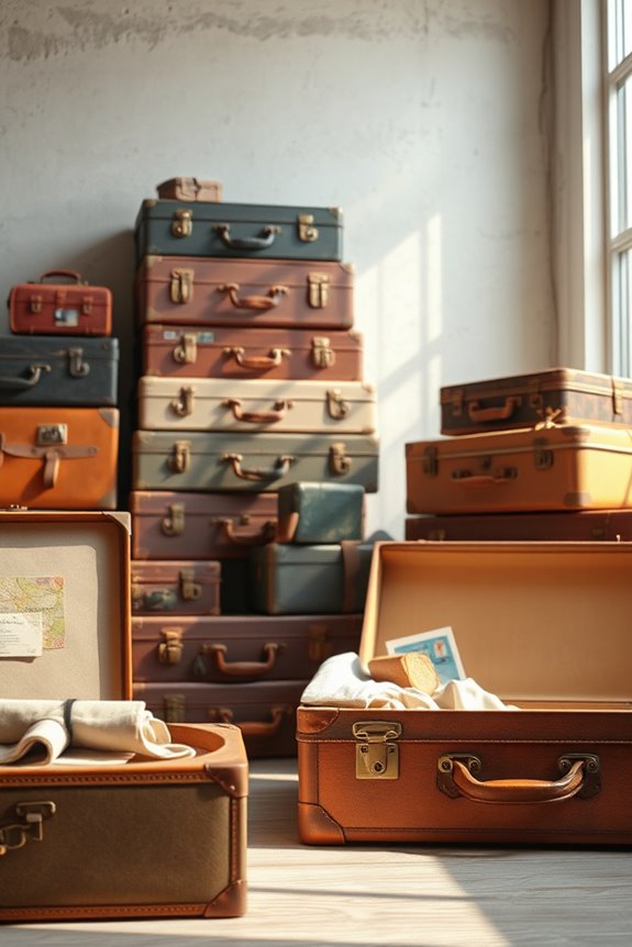 charming vintage suitcase displays