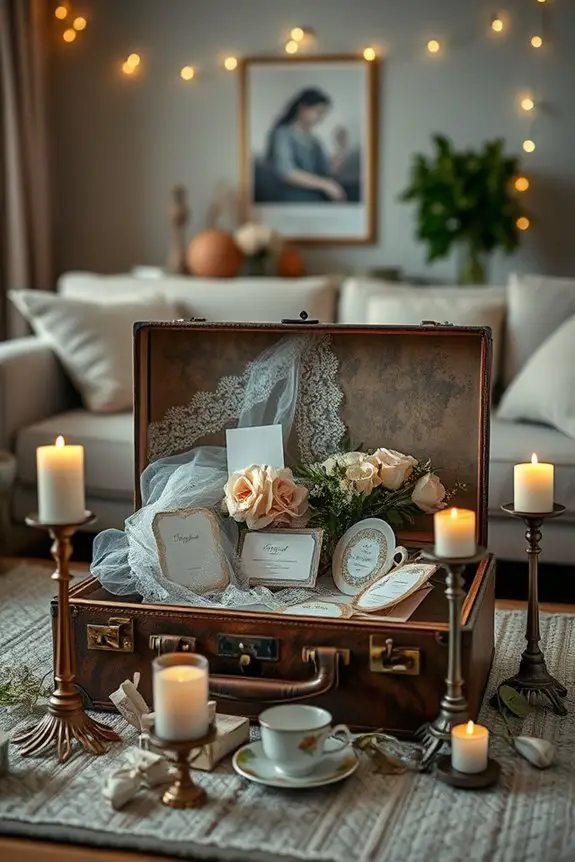 charming vintage suitcase displays