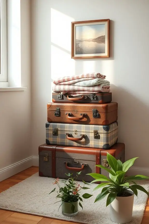 charming vintage suitcase storage