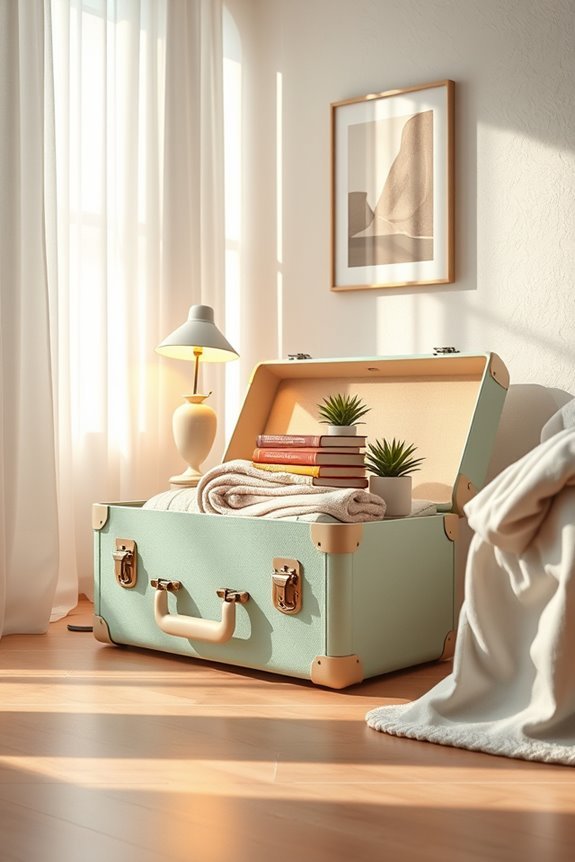 charming vintage suitcase storage