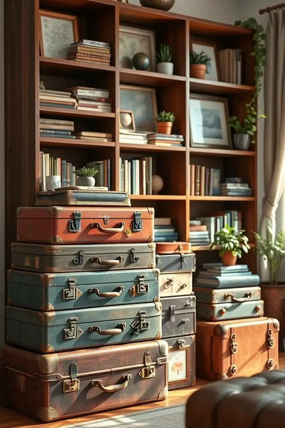 charming vintage suitcase storage