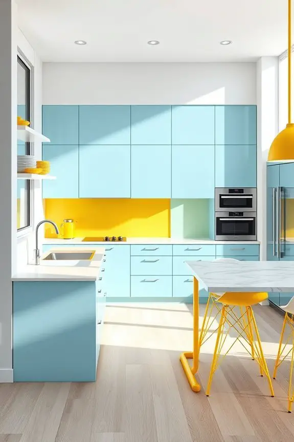 cheerful blue and yellow