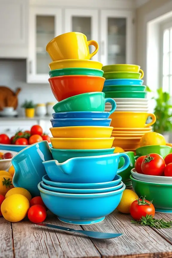 cheerful colorful dishware collection