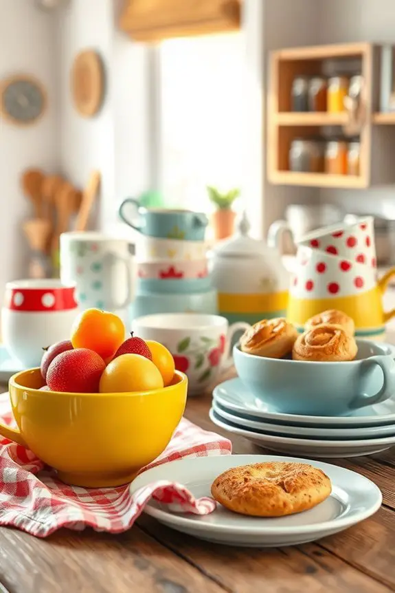 cheerful colorful dishware delights