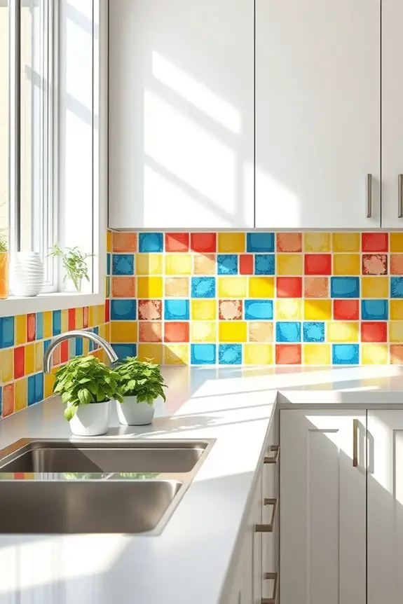 cheerful colorful kitchen backsplashes