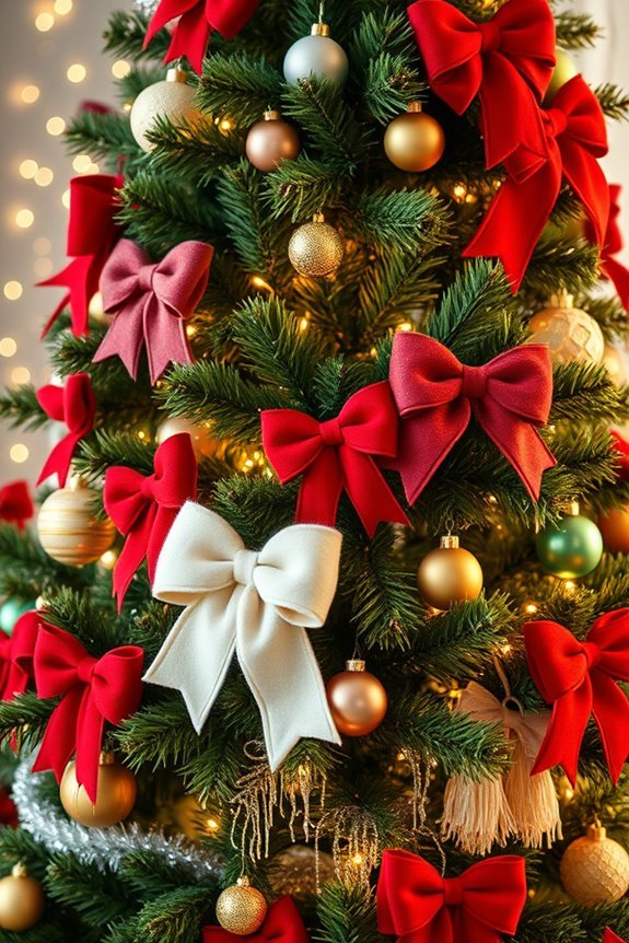 cheerful fleece bow decorations