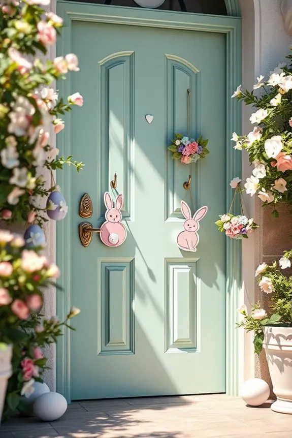 cheerful pastel door decor