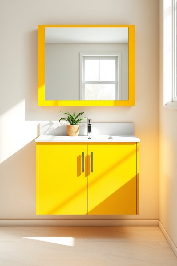 cheerful sunny yellow bathroom