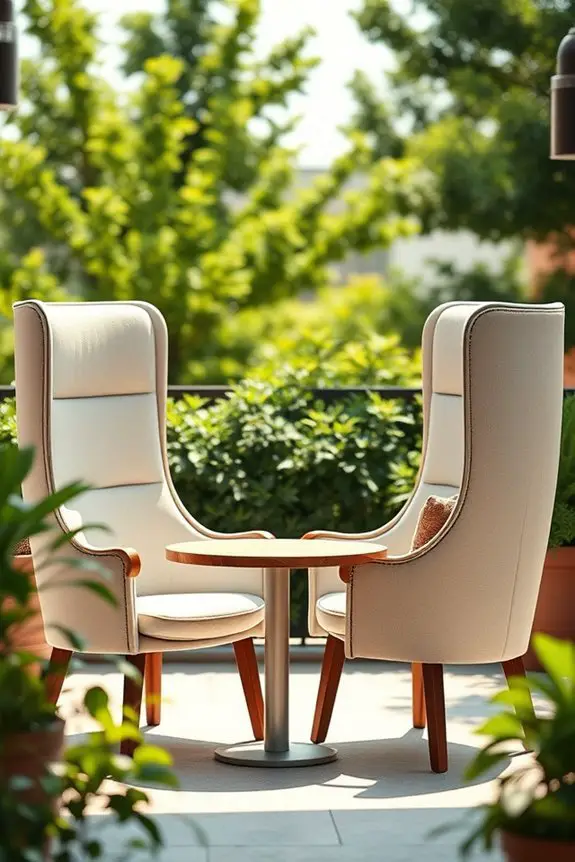 chic balcony comfort setup