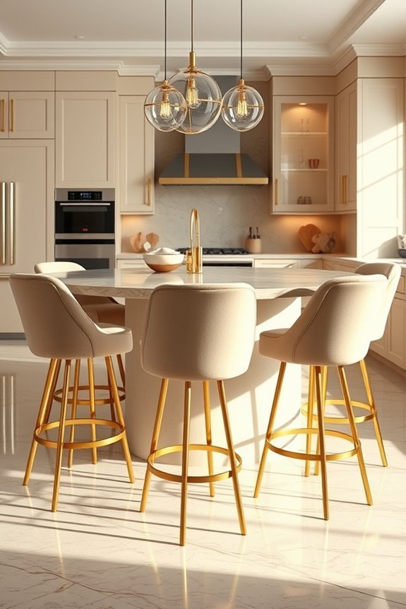 chic beige bar stools